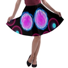Cell Egg Circle Round Polka Red Purple Blue Light Black A-line Skater Skirt by Mariart