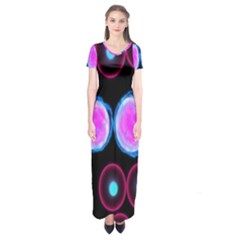Cell Egg Circle Round Polka Red Purple Blue Light Black Short Sleeve Maxi Dress by Mariart