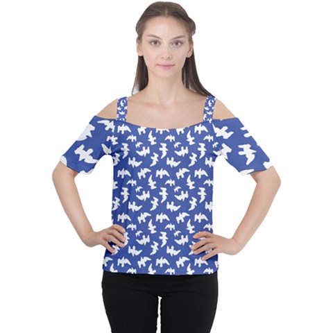 Birds Silhouette Pattern Women s Cutout Shoulder Tee by dflcprintsclothing