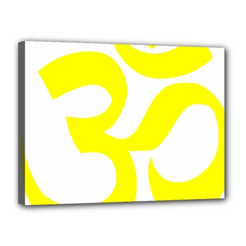 Hindu Om Symbol (maze Yellow) Canvas 16  X 12  by abbeyz71