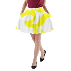 Hindu Om Symbol (maze Yellow) A-line Pocket Skirt by abbeyz71