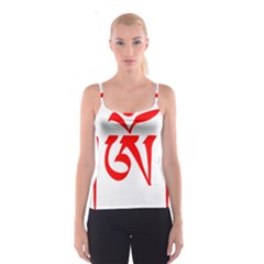 Tibetan Om Symbol (red) Spaghetti Strap Top by abbeyz71