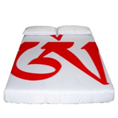 Tibetan Om Symbol (red) Fitted Sheet (king Size) by abbeyz71