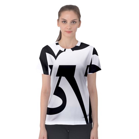 Tibetan Om Symbol (black) Women s Sport Mesh Tee by abbeyz71