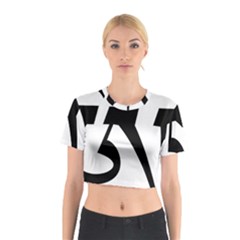 Tibetan Om Symbol (Black) Cotton Crop Top