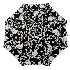 Black And White Floral Patterns Straight Umbrellas