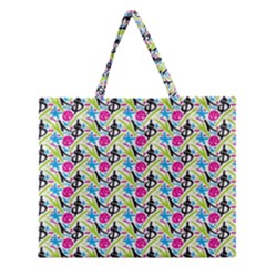 Cool Graffiti Patterns  Zipper Large Tote Bag