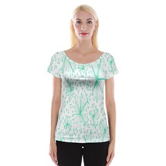 Pattern Floralgreen Women s Cap Sleeve Top by Nexatart