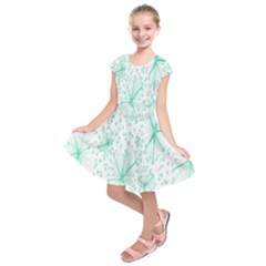 Pattern Floralgreen Kids  Short Sleeve Dress by Nexatart