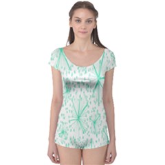 Pattern Floralgreen Boyleg Leotard  by Nexatart