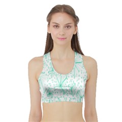 Pattern Floralgreen Sports Bra With Border