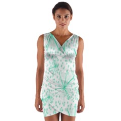 Pattern Floralgreen Wrap Front Bodycon Dress by Nexatart