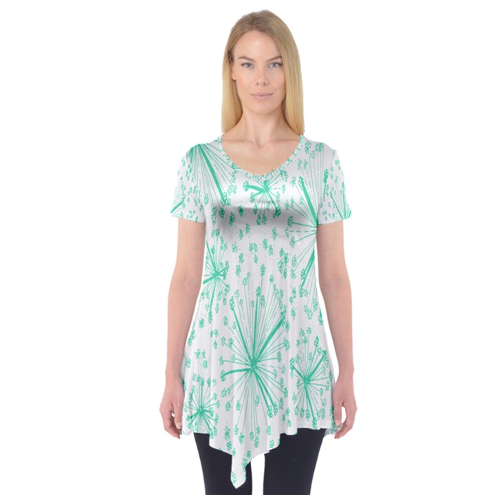 Pattern Floralgreen Short Sleeve Tunic 