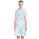 Pattern Floralgreen Short Sleeve Front Wrap Dress View1