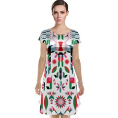 Abstract Peacock Cap Sleeve Nightdress by Nexatart