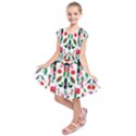 Abstract Peacock Kids  Short Sleeve Dress View1