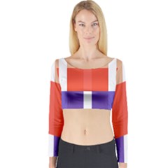 Compound Grid Long Sleeve Crop Top by Nexatart