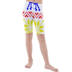 Jacquard With Elks Kids  Mid Length Swim Shorts