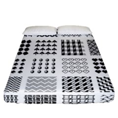 Retro Patterns Fitted Sheet (queen Size) by Nexatart
