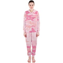 Pink Camo Print Hooded Jumpsuit (ladies)  by Nexatart