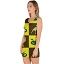 Bird And Snake Pattern Sleeveless Bodycon Dress View2