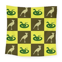 Bird And Snake Pattern Square Tapestry (large) by Nexatart