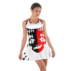 Face Mask Red Black Plaid Triangle Wave Chevron Cotton Racerback Dress by Mariart