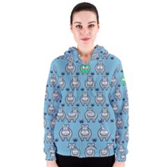 Funny Cow Pattern Women s Zipper Hoodie by Nexatart