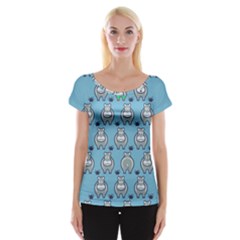 Funny Cow Pattern Women s Cap Sleeve Top by Nexatart