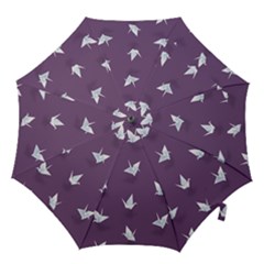 Goose Swan Animals Birl Origami Papper White Purple Hook Handle Umbrellas (medium)