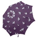 Goose Swan Animals Birl Origami Papper White Purple Hook Handle Umbrellas (Medium) View2