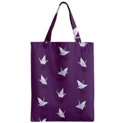 Goose Swan Animals Birl Origami Papper White Purple Zipper Classic Tote Bag