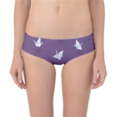 Goose Swan Animals Birl Origami Papper White Purple Classic Bikini Bottoms by Mariart