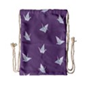 Goose Swan Animals Birl Origami Papper White Purple Drawstring Bag (Small) View1