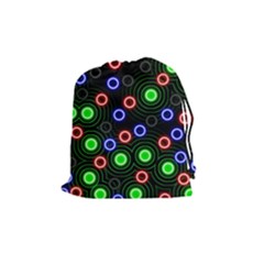 Neons Couleurs Circle Light Green Red Line Drawstring Pouches (medium)  by Mariart