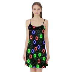 Neons Couleurs Circle Light Green Red Line Satin Night Slip by Mariart