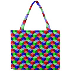 Seamless Rgb Isometric Cubes Pattern Mini Tote Bag by Nexatart