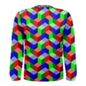 Seamless Rgb Isometric Cubes Pattern Men s Long Sleeve Tee View2