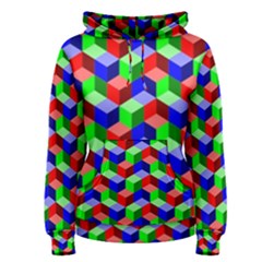 Seamless Rgb Isometric Cubes Pattern Women s Pullover Hoodie by Nexatart