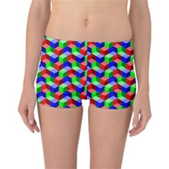 Seamless Rgb Isometric Cubes Pattern Reversible Bikini Bottoms by Nexatart