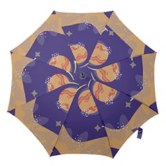 Planet Galaxy Space Star Polka Meteor Moon Blue Sky Circle Hook Handle Umbrellas (medium) by Mariart