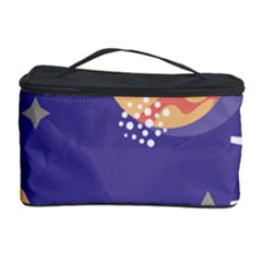 Planet Galaxy Space Star Polka Meteor Moon Blue Sky Circle Cosmetic Storage Case by Mariart