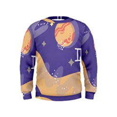 Planet Galaxy Space Star Polka Meteor Moon Blue Sky Circle Kids  Sweatshirt by Mariart