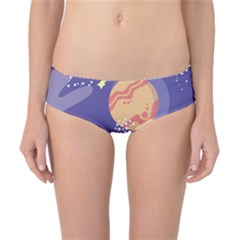 Planet Galaxy Space Star Polka Meteor Moon Blue Sky Circle Classic Bikini Bottoms