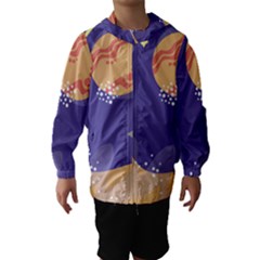 Planet Galaxy Space Star Polka Meteor Moon Blue Sky Circle Hooded Wind Breaker (kids) by Mariart