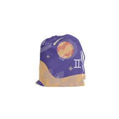 Planet Galaxy Space Star Polka Meteor Moon Blue Sky Circle Drawstring Pouches (xs)  by Mariart