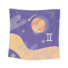 Planet Galaxy Space Star Polka Meteor Moon Blue Sky Circle Square Tapestry (small) by Mariart