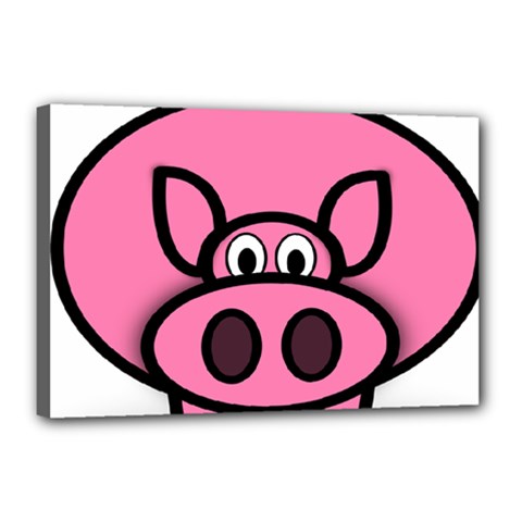 Pork Pig Pink Animals Canvas 18  X 12 