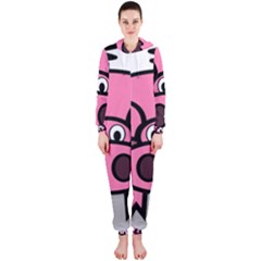 Pork Pig Pink Animals Hooded Jumpsuit (ladies) 