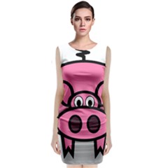 Pork Pig Pink Animals Sleeveless Velvet Midi Dress